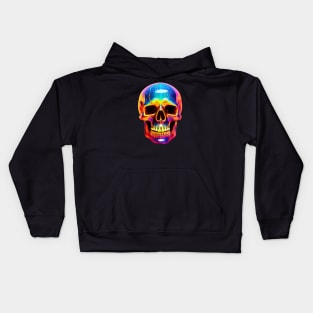 rainbow crystal skull Kids Hoodie